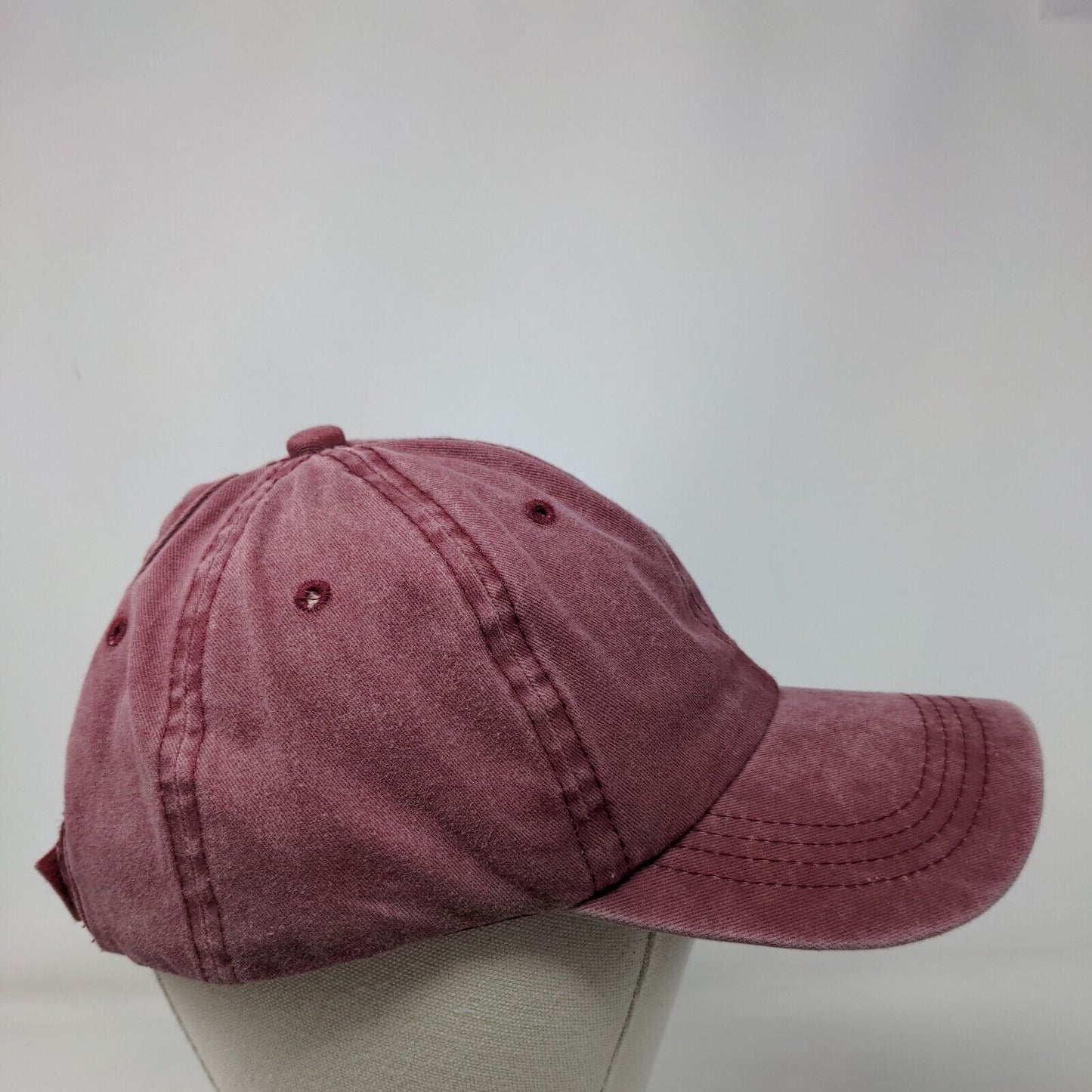 Unbranded Strapback Hat Ponytail Red One Size Adjustable Solid Blank