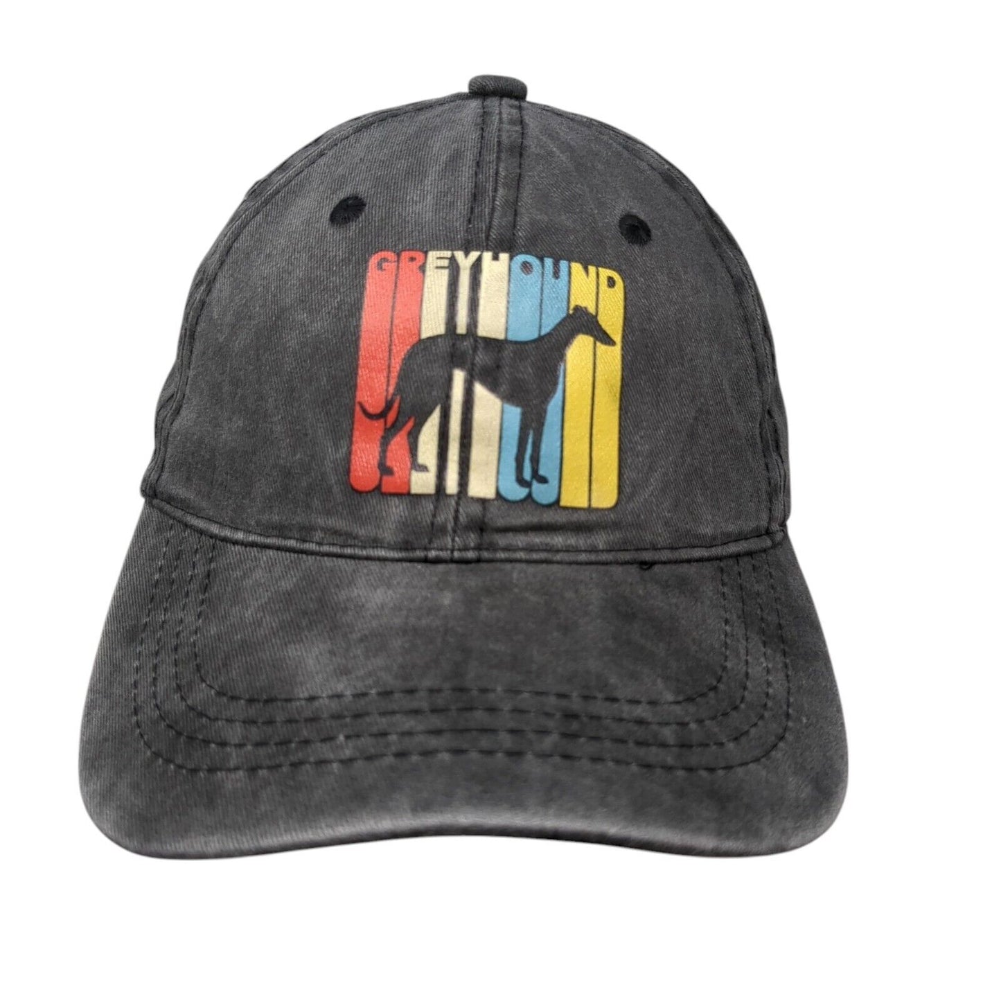 Greyhound Slideback Hat Gray OSFA Adjustable 6 Panel Vent Holes