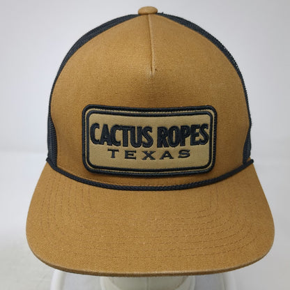 Hooey Trucker Hat Brown Black One Size Cactus Ropes Texas Patch Rope Snapback