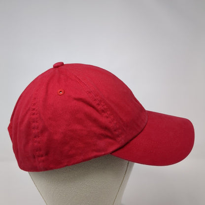 Unbranded Strapback Hat Red One Size Adjustable 6 Panel Blank Outdoor