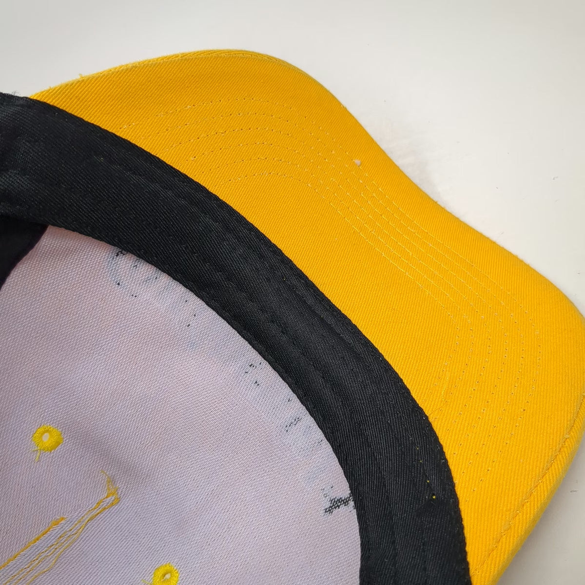 Continental Hat 5 Panel Yellow One Size Mesh Back Strapback Logo Graphic Trucker