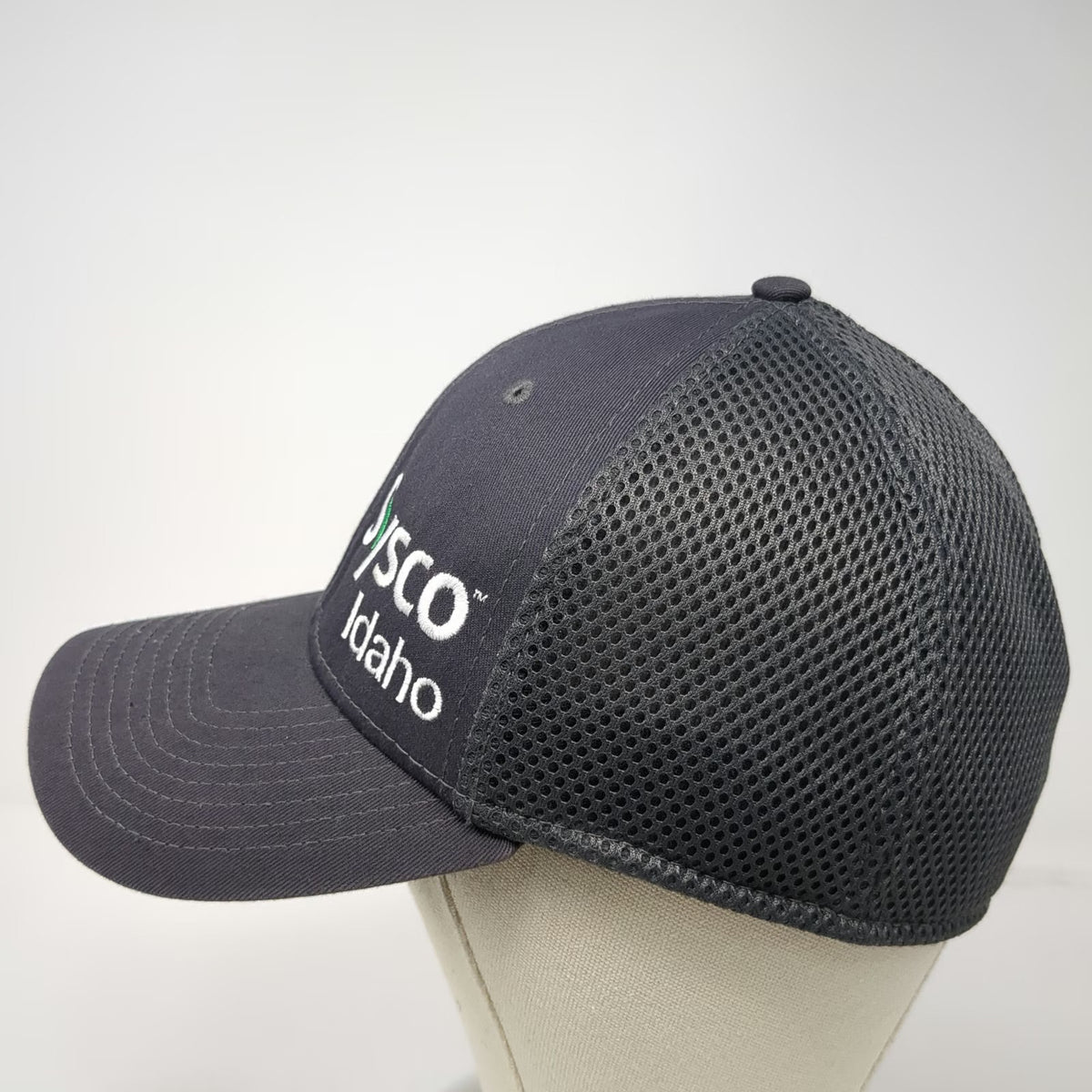 New Era Baseball Cap Gray L Sysco Idaho Mesh Back Stretch Fit 39THIRTY Hat