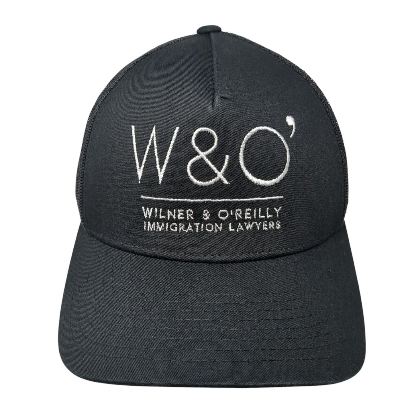 W&O' Wilner & O'Reilly Snapback Trucker Hat Black One Size Yupoong