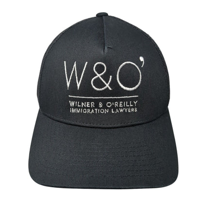 W&O' Wilner & O'Reilly Snapback Trucker Hat Black One Size Yupoong