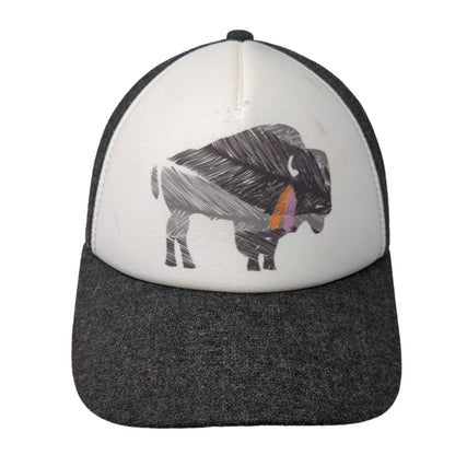 Bison Snapback Hat Gray One Size Adjustable Colorblock Outdoor Pistil