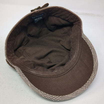 Fox Army Cap Brown One Size Plaid Cotton Slideback Hat Suede Band Buckle Logo