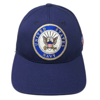 K & S Unique LLC Baseball Cap Blue One Size US Navy Military Flag USA Made Hat