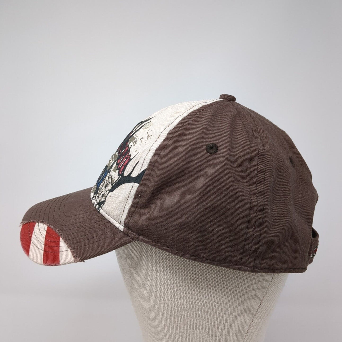 Freedom To Hunt Legendary Strapback Hat Brown OSFM Outdoor Cap 6 Panel