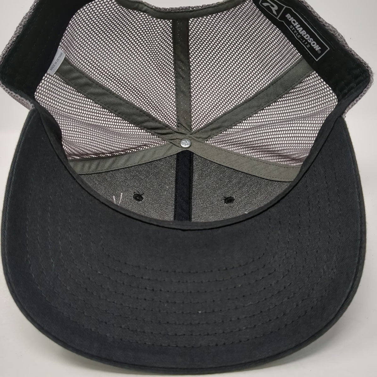 Richardson Trucker Hat Black Gray One Size Mesh Back Snapback Modern Machinery
