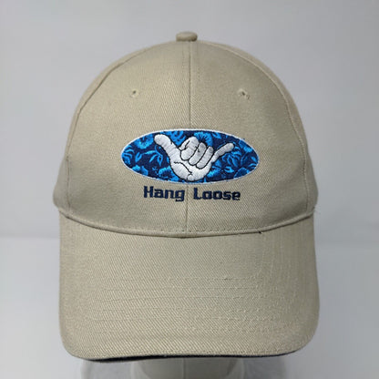 Hang Loose Fitted Hat Tan OSFA Embroidered Hawaii 6 Panel Surfware