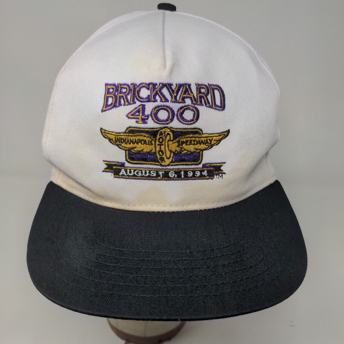 SS Sport Service Men's Snapback Hat White Black OSFA Brickyard 400 Vintage 1994