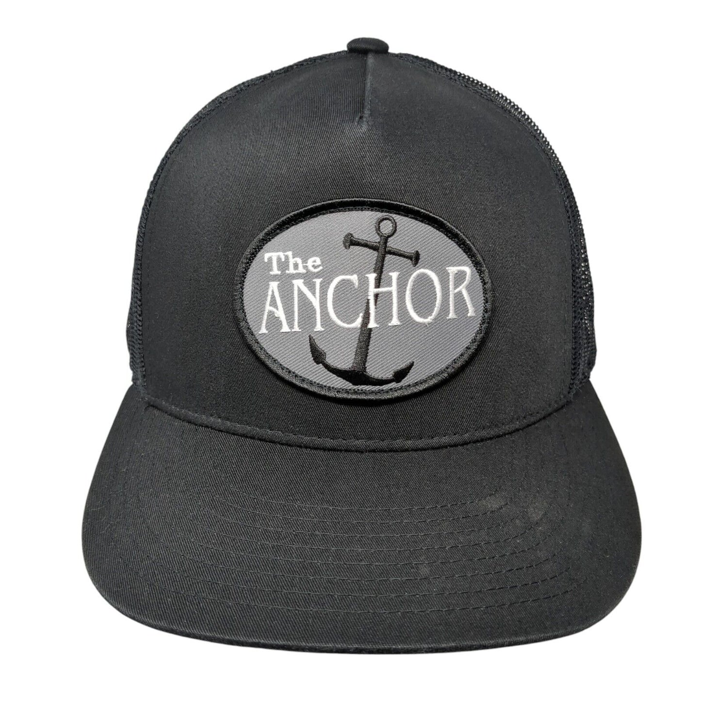 The Anchor Snapback Hat Black OS Adjustable Mesh Back The Classics Yupoong