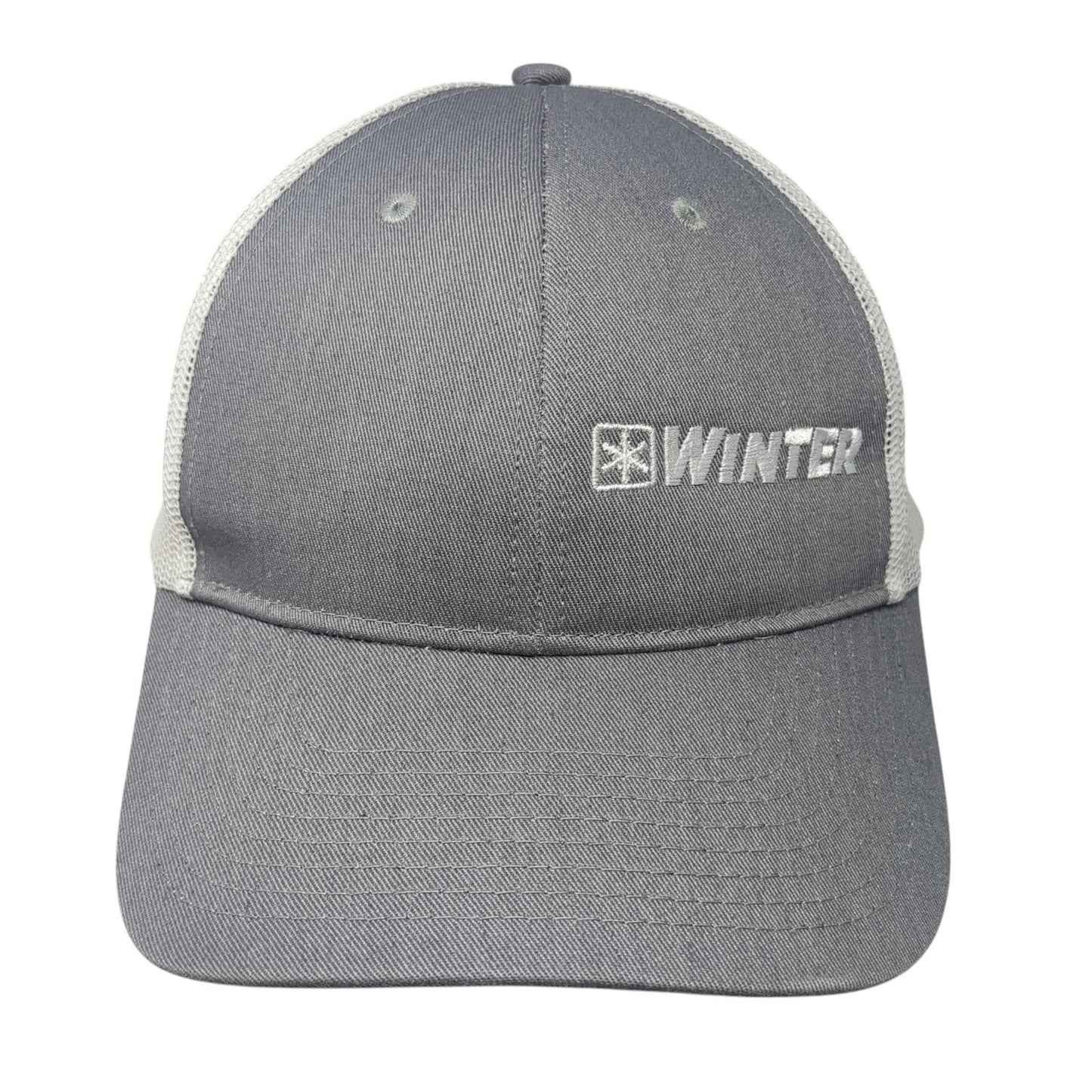 Winter Snapback Mesh Back Trucker Hat Gray One Size Port Authority