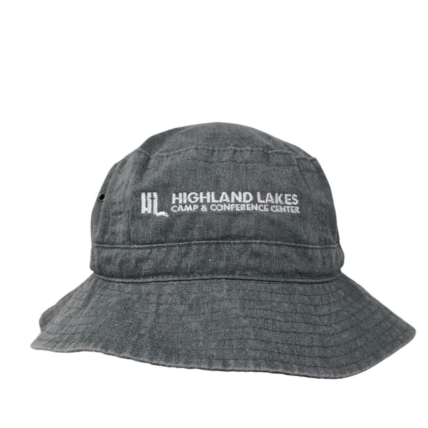 Highland Lakes Camp & Conference Center Bucket Hat Gray L/XL Fahrenheit