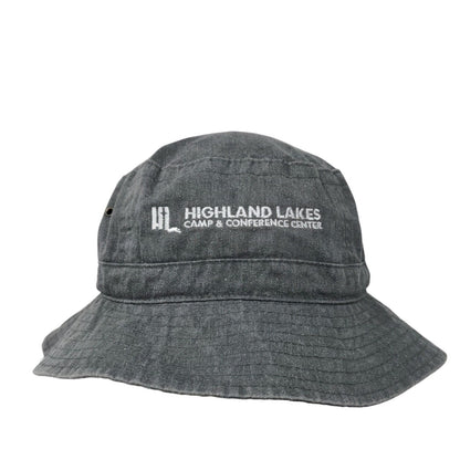 Highland Lakes Camp & Conference Center Bucket Hat Gray L/XL Fahrenheit
