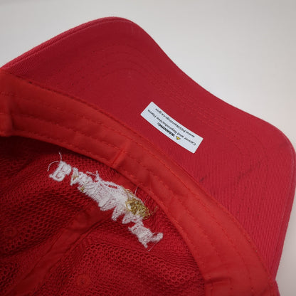 BakeMark Slideback Hat Red One Size Adjustable Leather Strap Hit Wear