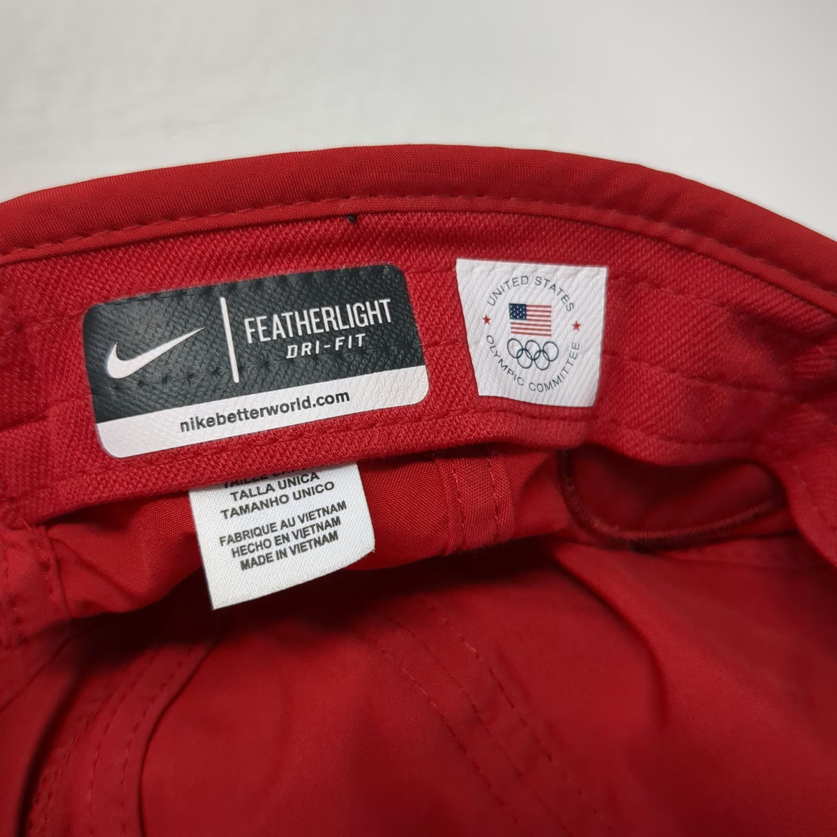 Nike Baseball Cap Red One Size 2012 Olympics USOC Logo Dri-FIT Strapback Hat