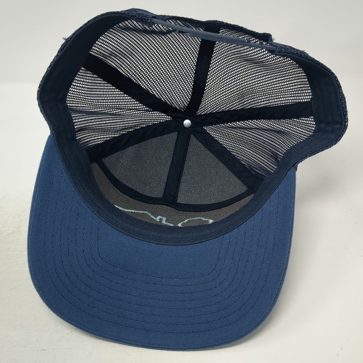 Trucker Hat Blue One Size Mesh Snapback House Tree Graphic Flat Bill 7 Panel