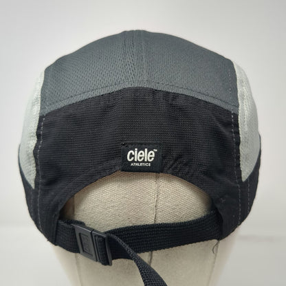 Ciele Athletics 5 Panel Black Gray One Size Running Training Hat Mesh Breathable
