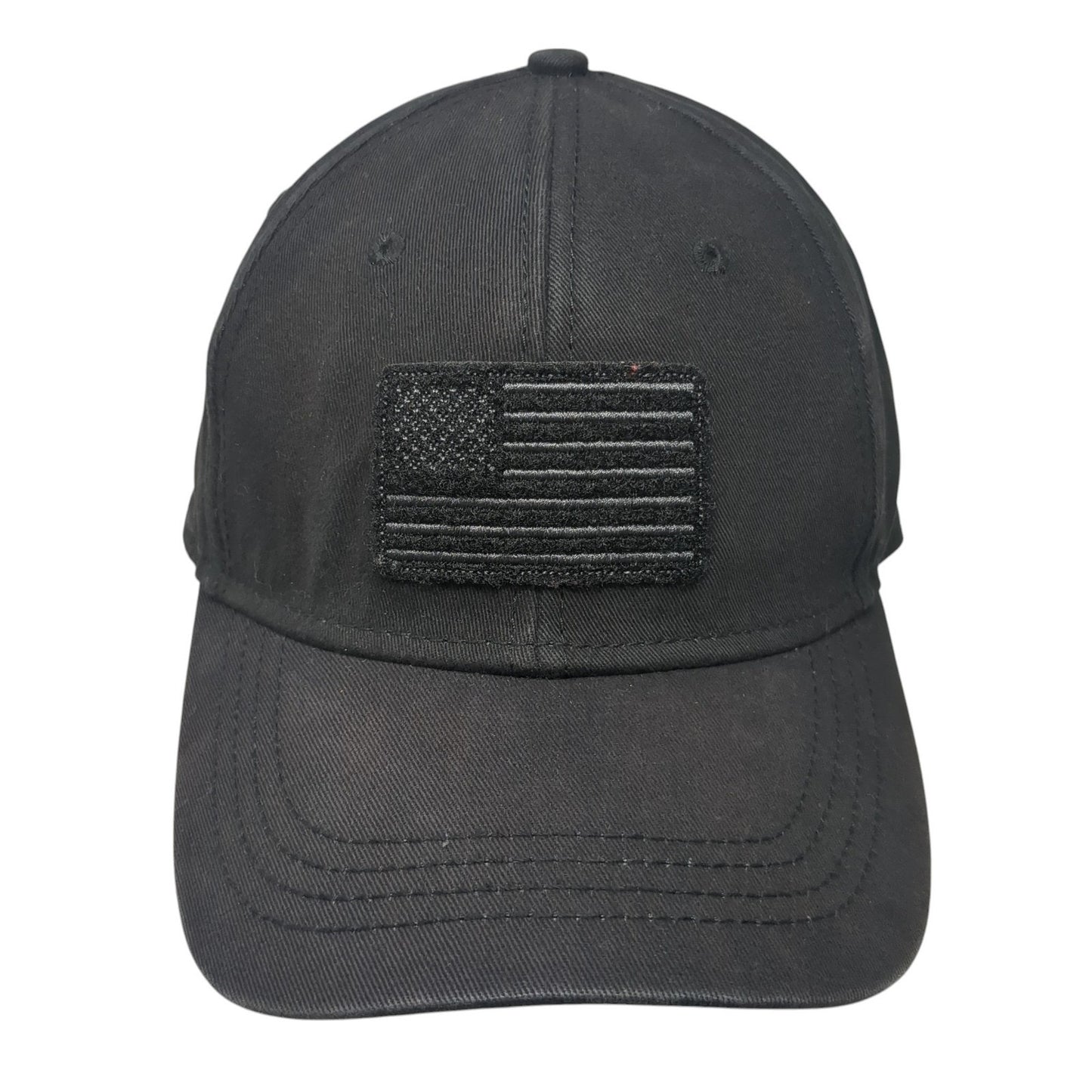 American Flag Snapback Hat Black One Size Adjustable Solid H3 Headwear