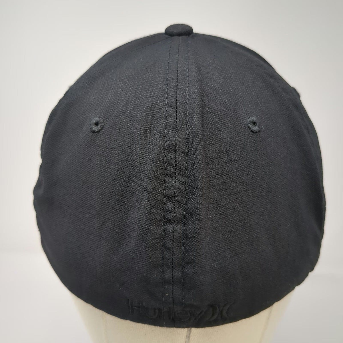 Hurley Baseball Cap Black XL Flexfit Raised Logo Embroidered 6 Panel Hat Curved