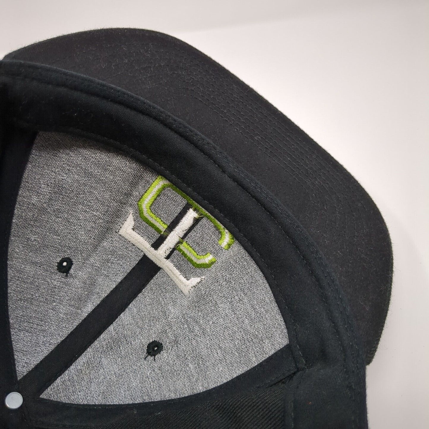 TC Snapback Hat Black OSFA Adjustable Embroidered Letters 6 Panel