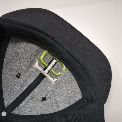 TC Snapback Hat Black OSFA Adjustable Embroidered Letters 6 Panel