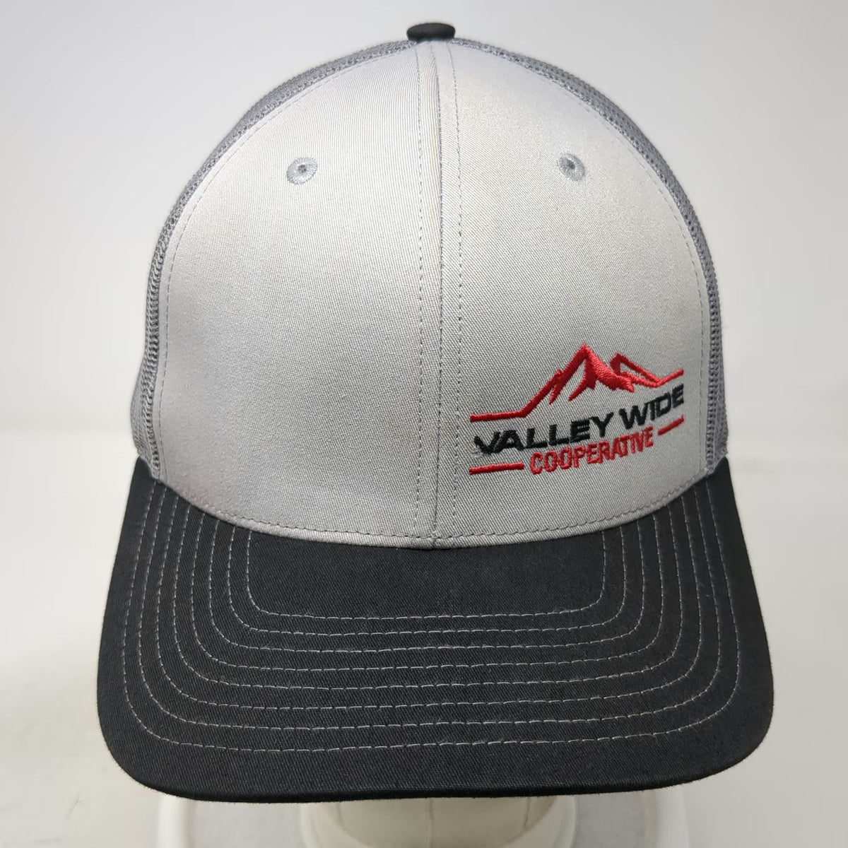Richardson Gray Trucker Hat One Size Snapback Valley Wide Cooperative Logo Mesh