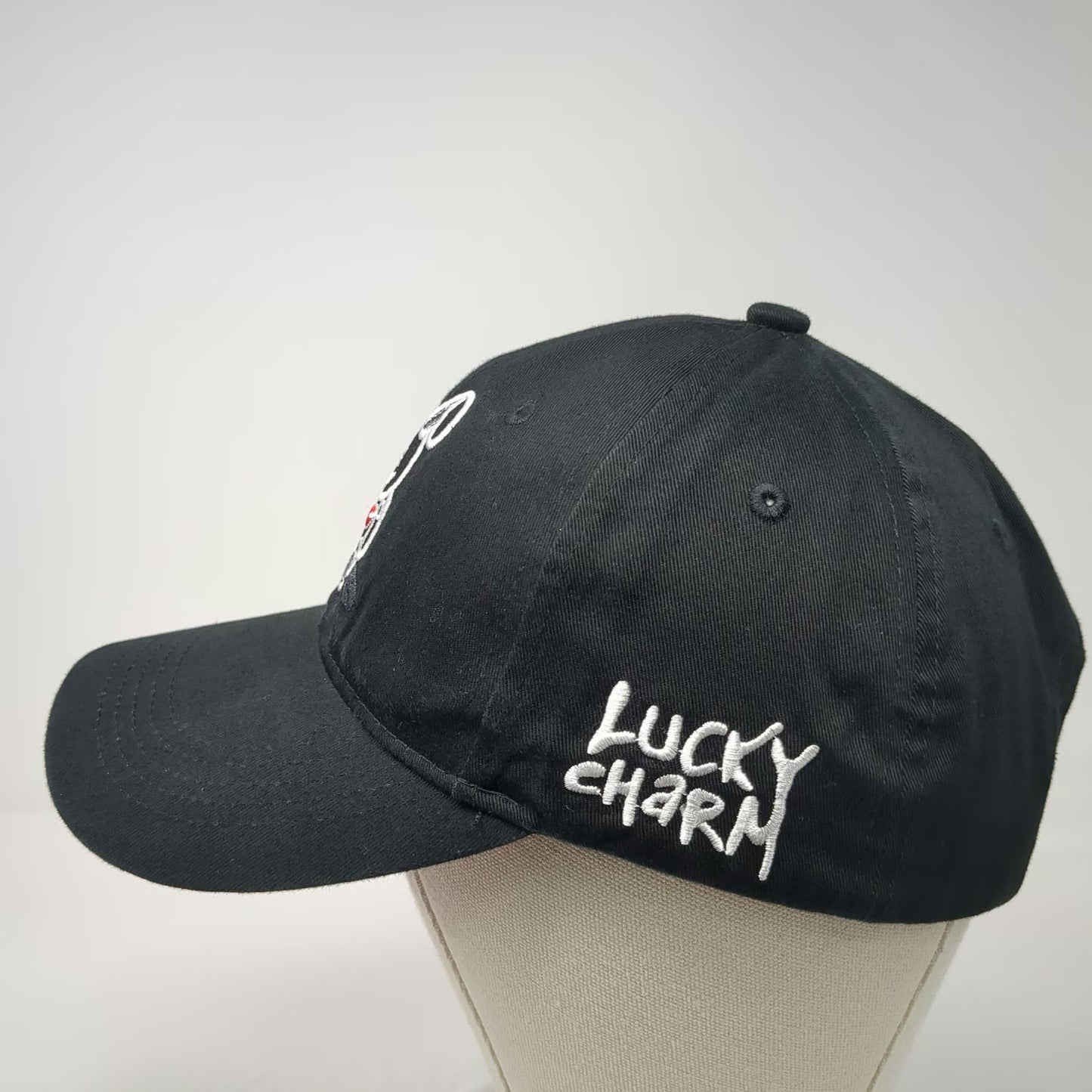 BKYS Baseball Cap Hat Black One Size Lucky Charm Rabbit Red Underbrim Graphic