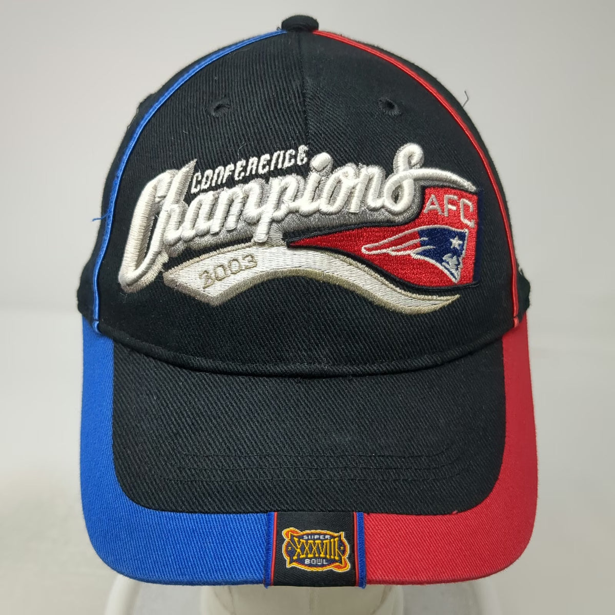 New England Patriots NFL Reebok Black One Size 2003 AFC Conference Champions Hat