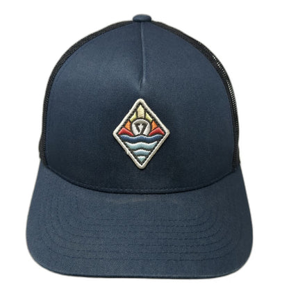 Vissla Trucker Hat Blue One Size Mesh Back Snapback Graphic Surf Wave Patch
