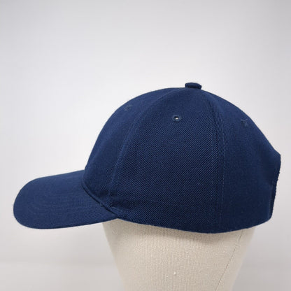Unbranded Strapback Hat Blue One Size Adjustable Vented Holes 6 Panel Blank