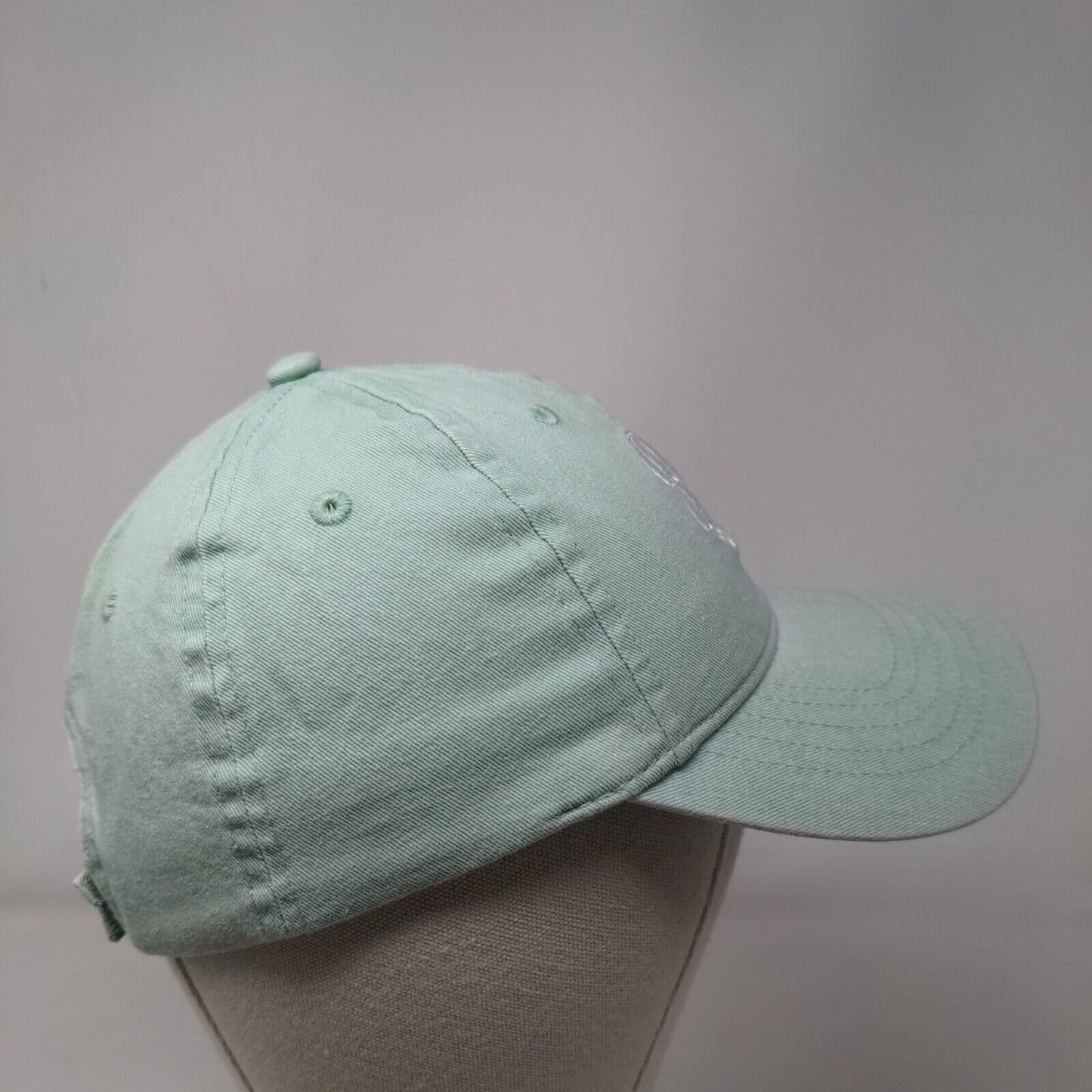 Monogram Strapback Hat Green OSFM Embroidered Adjustable Solid 6 Panel