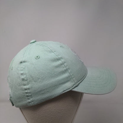 Monogram Strapback Hat Green OSFM Embroidered Adjustable Solid 6 Panel