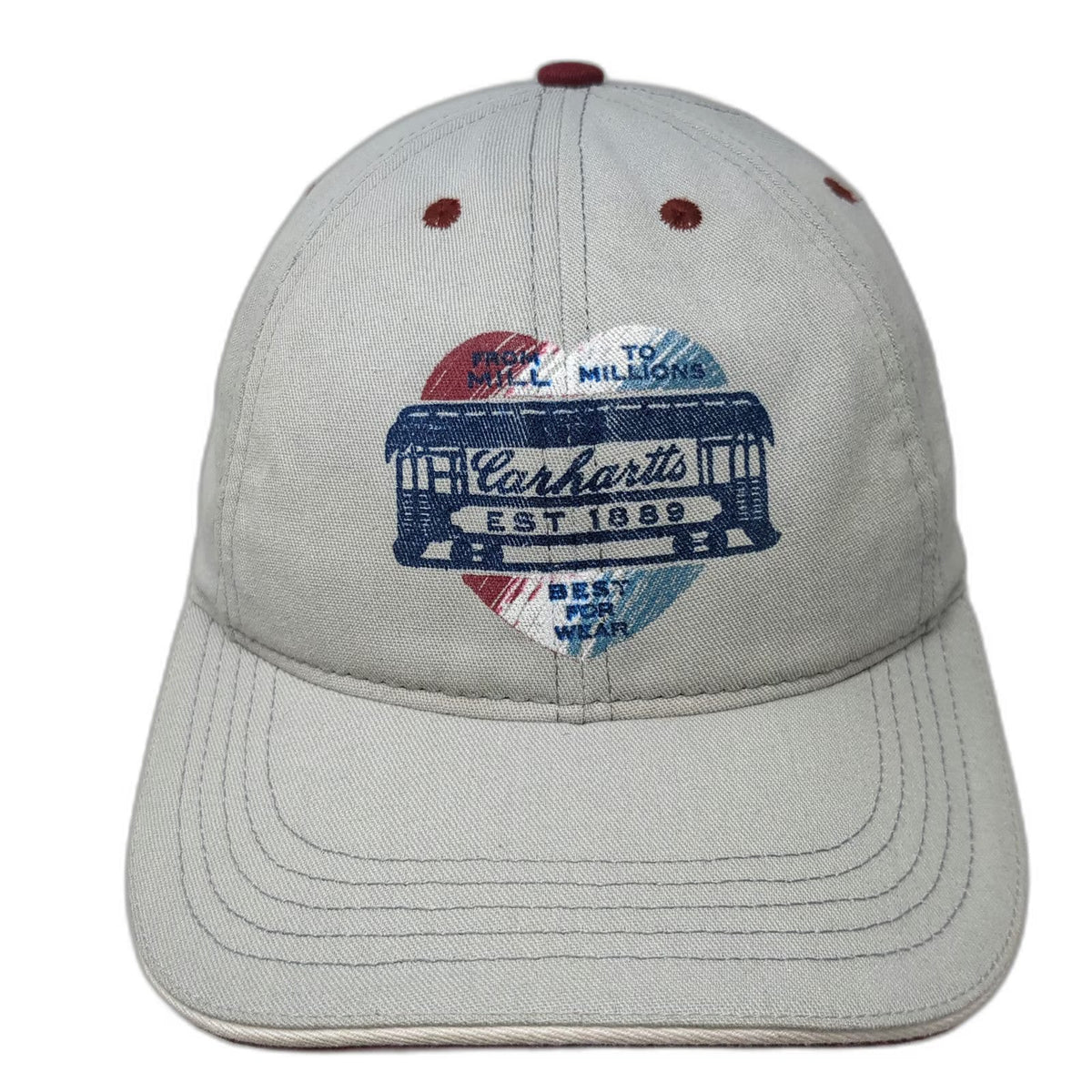 Carhartt Baseball Cap Gray One Size Strapback Trolley Heart Graphic Logo Hat