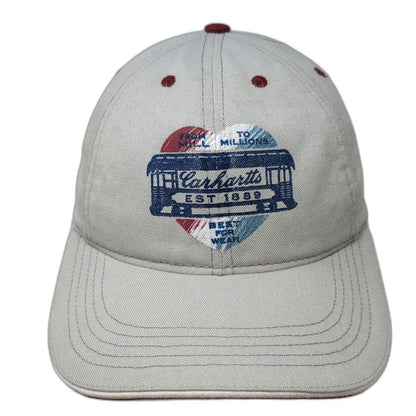 Carhartt Baseball Cap Gray One Size Strapback Trolley Heart Graphic Logo Hat