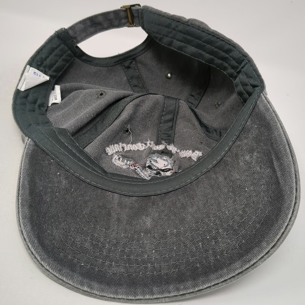 Joe Blow Baseball Cap Gray White One Size Skull Swords Morale Embroidery Hat