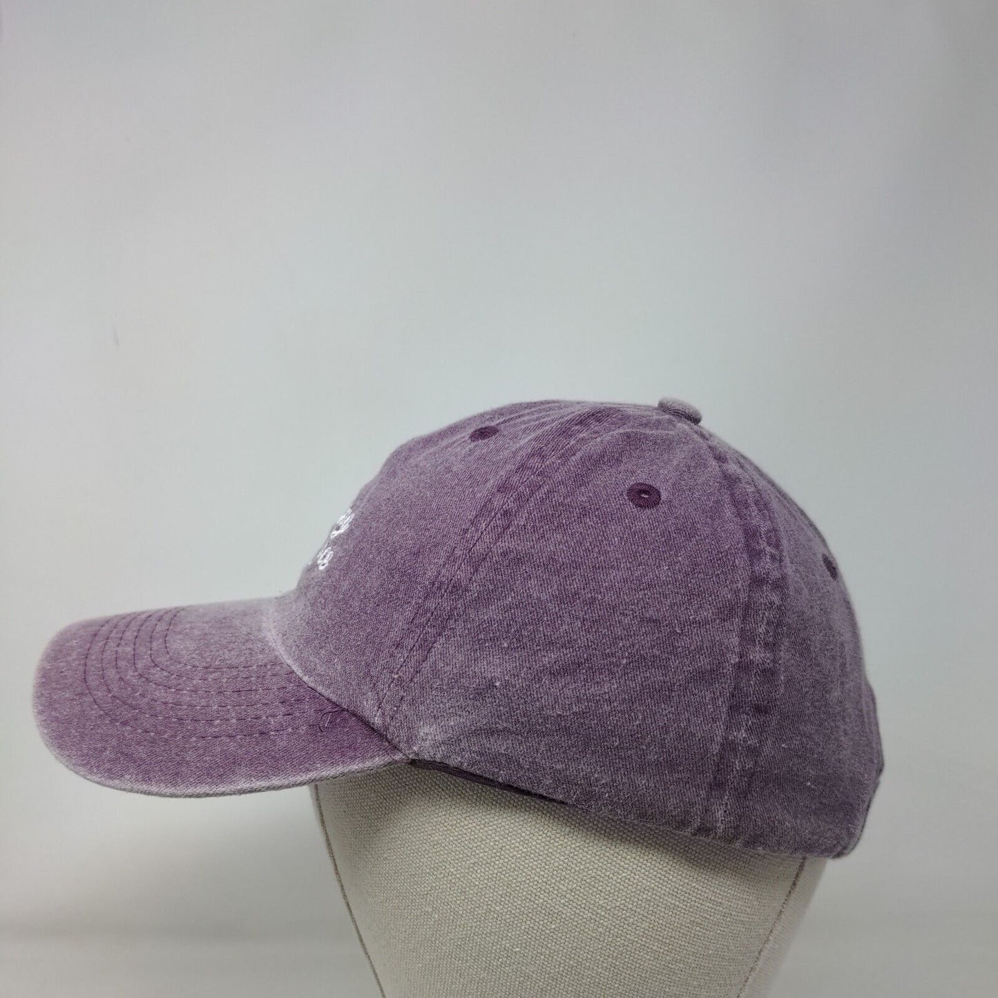 Resting Gym Face Strapback Hat Purple OSFA Adjustable Embroidered Vented Holes