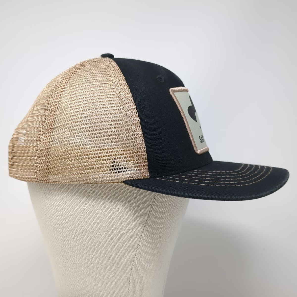Arcadian Outfitters Trucker Hat Black One Size Say When Cowboy Mustache Snapback
