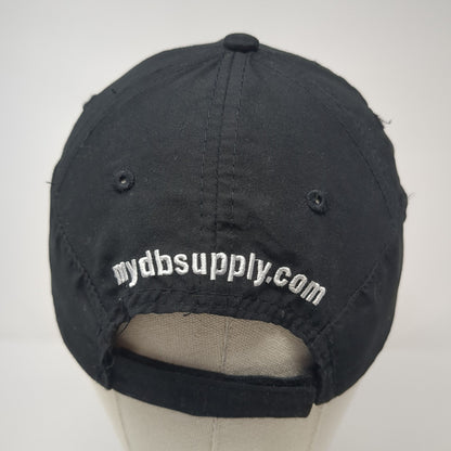 D&B Supply Strapback Hat Black One Size Adjustable Embroidered Stitch It