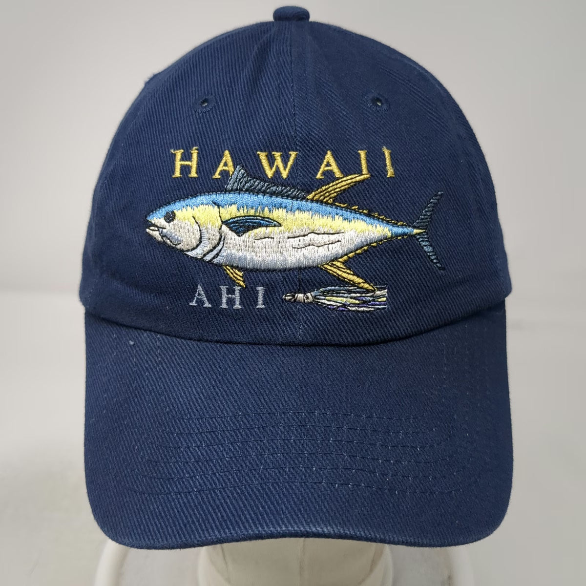 Hawaiian Headwear Baseball Cap Blue One Size Hawaii Ahi Tuna Fishing Hat