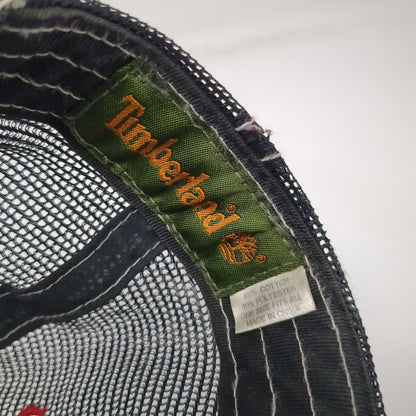 Timberland Trucker Hat Gray Black OS Snapback Mesh Patch Logo Shield Stitch