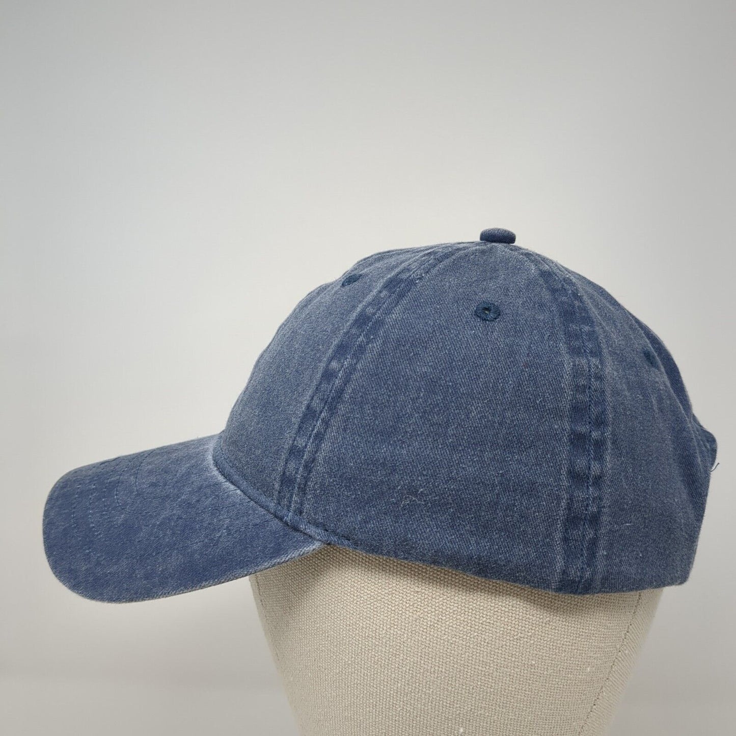 Unbranded Strapback Hat Blue One Size Adjustable Solid Blank 6 Panel