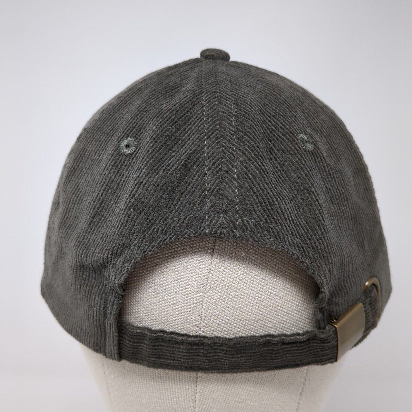 Kennedy 24 Slideback Hat Gray OSFA Adjustable Embroidered Corduroy Cotton