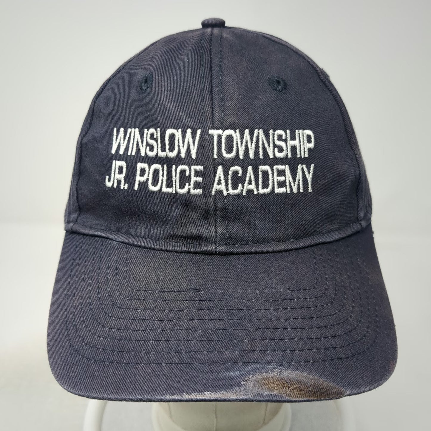UltraClub Baseball Cap Blue White One Size Strapback Police Academy Hat Cotton