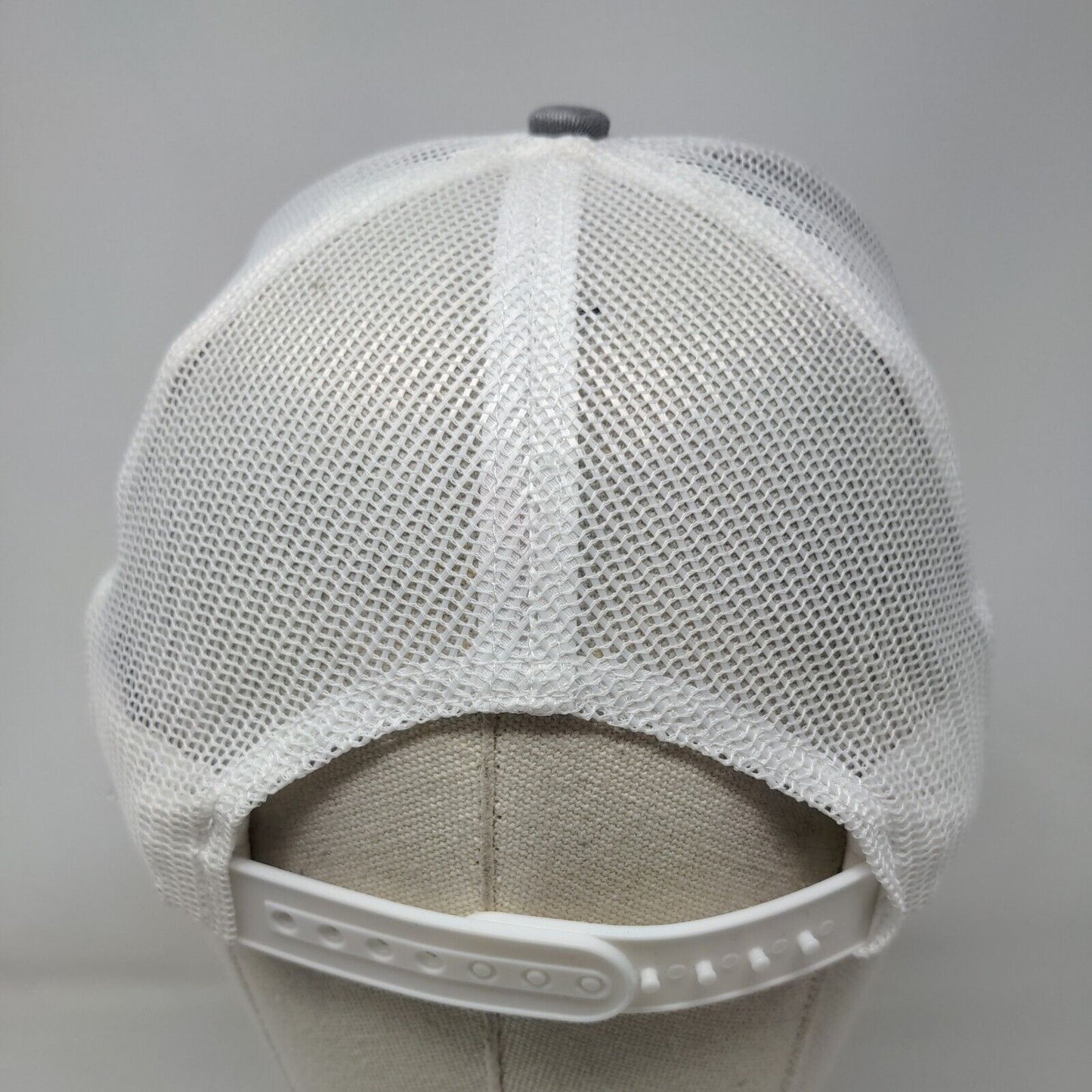 Port Authority Snapback Mesh Back Trucker Hat Gray One Size Embroidered