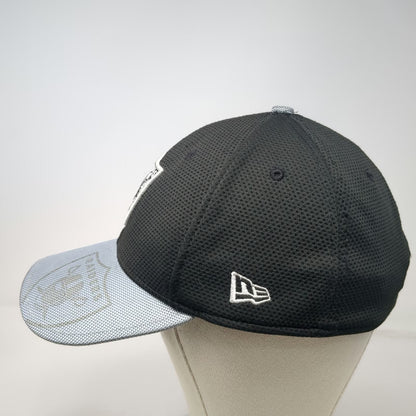 Las Vegas Raiders NFL New Era Black Gray L 39THIRTY Stretch Fit Curved Brim Hat