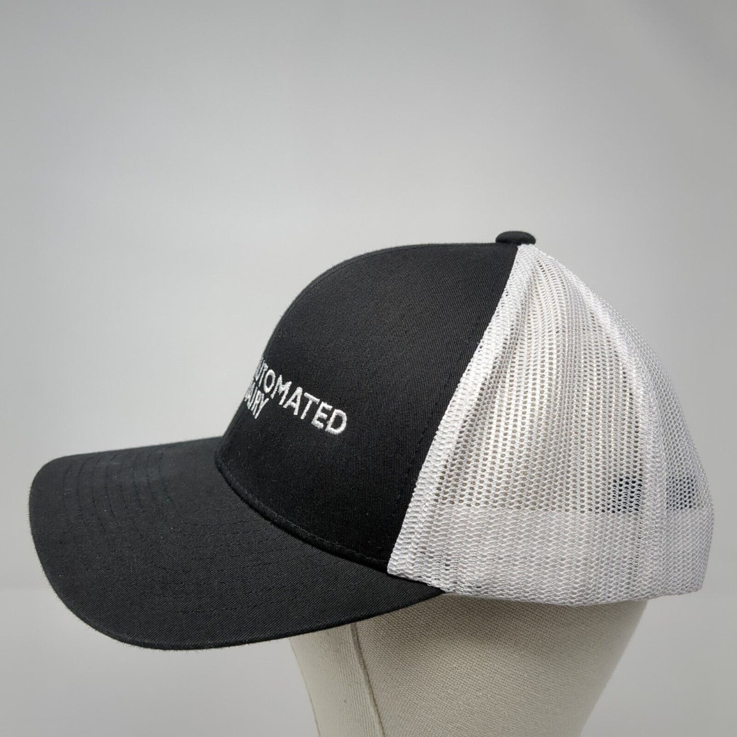 Automated Dairy Snapback Trucker Hat Black One Size Mesh Back 6 Panel