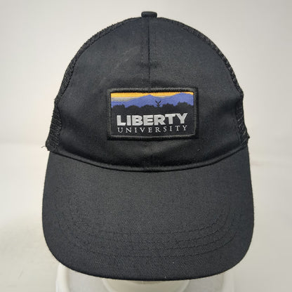 Liberty University Trucker Hat Black One Size Mesh Back Snapback Mountain Patch