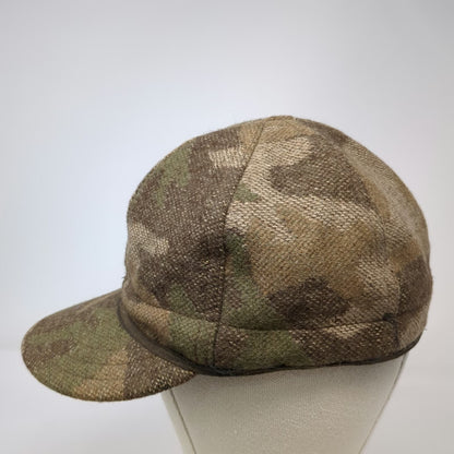 Stormy Kromer Baseball Cap Brown Camo 7 3/8 Wool Gore-Tex Made in USA Fitted Hat